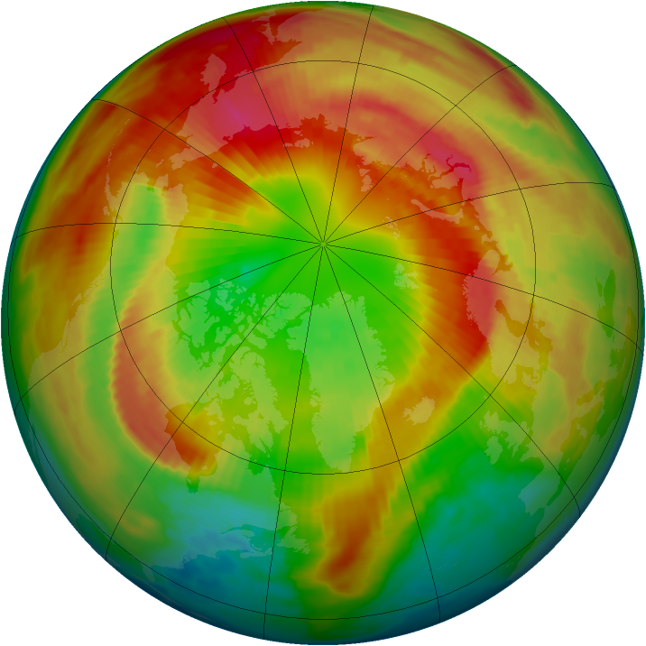 Arctic ozone map for 09 March 1998